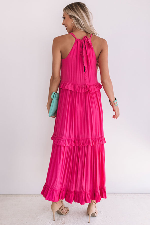 On Holiday Ruffle Maxi In Fuchsia Image - 4