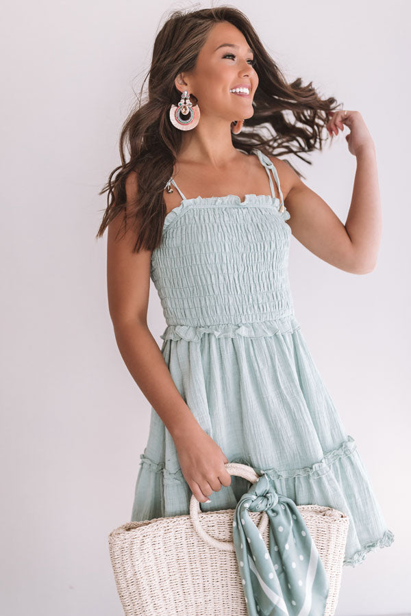 Tikis And Tanlines Smocked Dress In Mint Image - 2