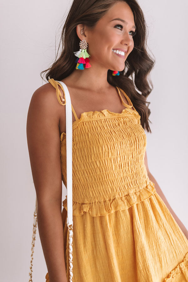 Tikis And Tanlines Smocked Dress In Primrose Yellow Image - 5