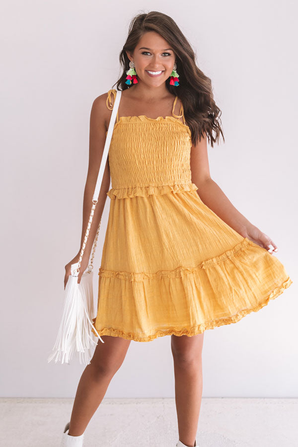 Tikis And Tanlines Smocked Dress In Primrose Yellow Image - 3