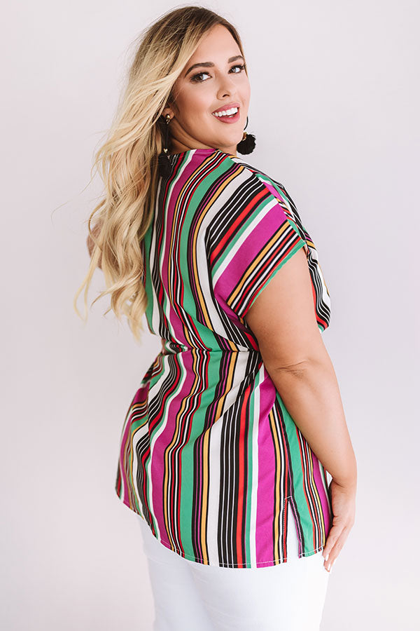 Hot Tropic Stripe Tunic In Orchid  Curves Image - 4