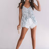 Sandbar Chic Stripe Babydoll Top In White Image - 1