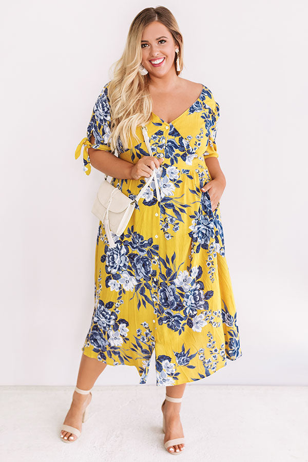Riviera Romance Midi Dress In Marigold Curves Image - 1