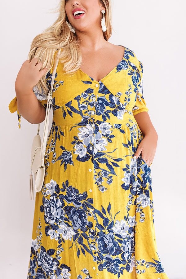 Riviera Romance Midi Dress In Marigold Curves Image - 2