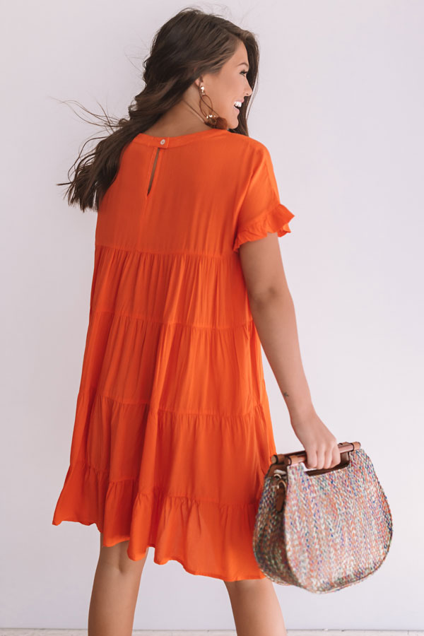 Beyond Basic Babydoll Dress in Tangerine Image - 4