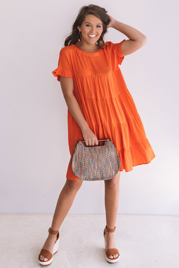 Beyond Basic Babydoll Dress in Tangerine Image - 1
