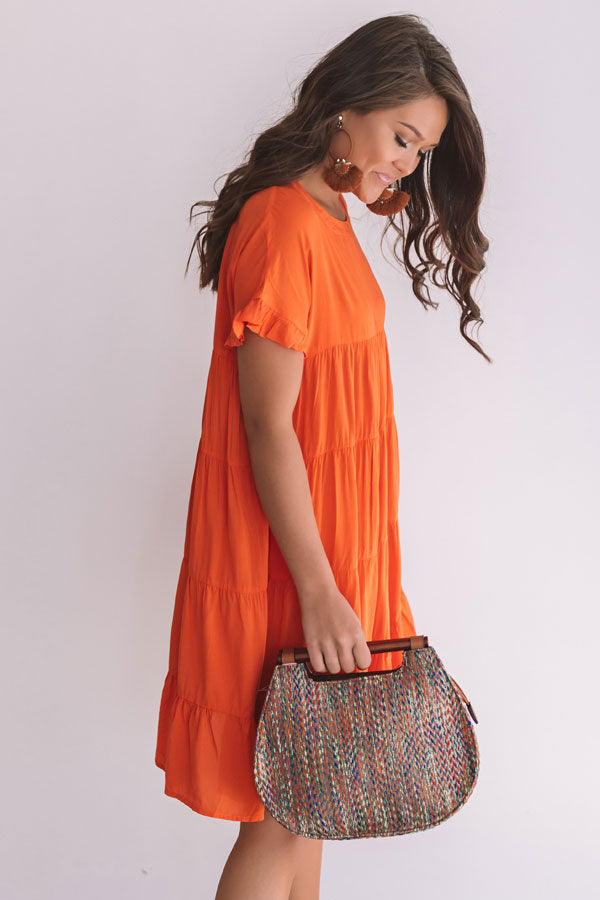 Beyond Basic Babydoll Dress in Tangerine Image - 3