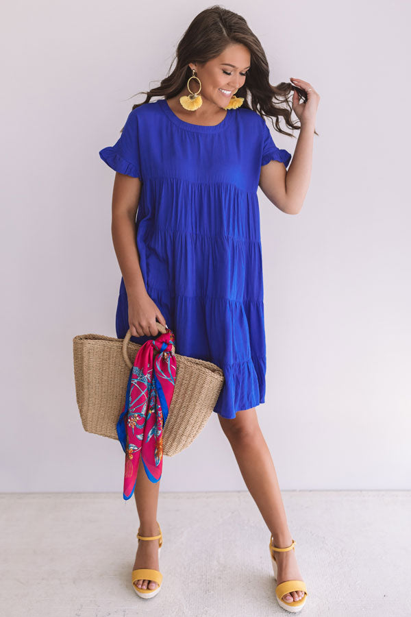 Beyond Basic Babydoll Dress in Royal Blue Image - 1