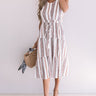 Sunset Twirls Stripe Midi in White Image - 1
