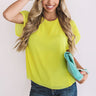 Pretty Perks Pleated Top In Yellow Image - 1