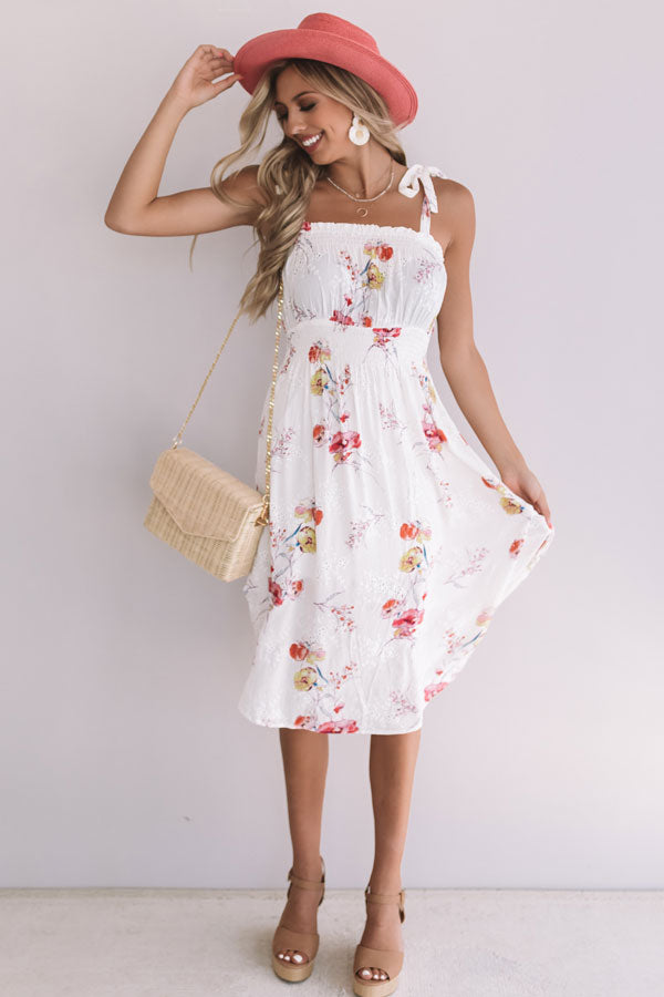 Bellinis By The Coast Eyelet Midi Image - 2