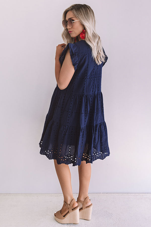 Florence Views Eyelet Dress in Navy Image - 4