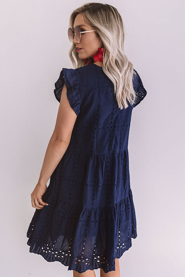 Florence Views Eyelet Dress in Navy Image - 5