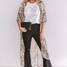 Dare To Dream Leopard Duster In Brown Image - 1