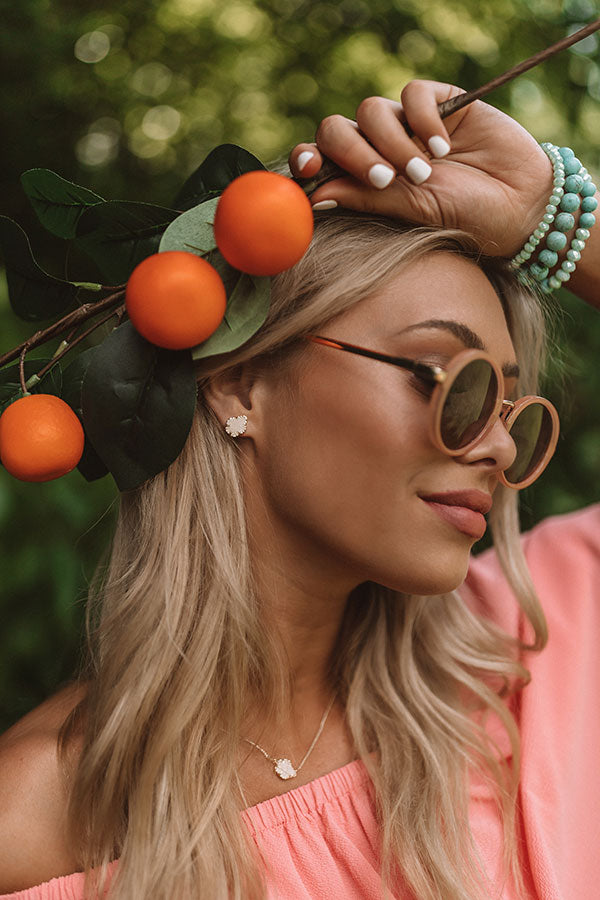 Kendra Scott Tessa Gold Stud Earrings in Iridescent Drusy Image - 2