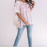 Brunch And Bliss Embroidered Babydoll Top in Blush Image - 1
