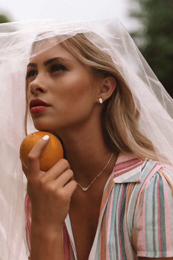 Kendra Scott Barrett Stud Earrings in Bright Silver Image - 2