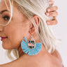 Flight To Florence Fan Earrings In Sky Blue Image - 1