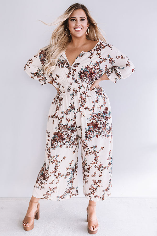 Gifted And Gorgeous Floral Jumpsuit Curves Image - 1