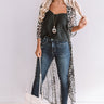 Dare To Dream Leopard Duster In Dark Grey Image - 1