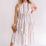 Sunset Twirls Stripe Midi in White Curves Image - 1