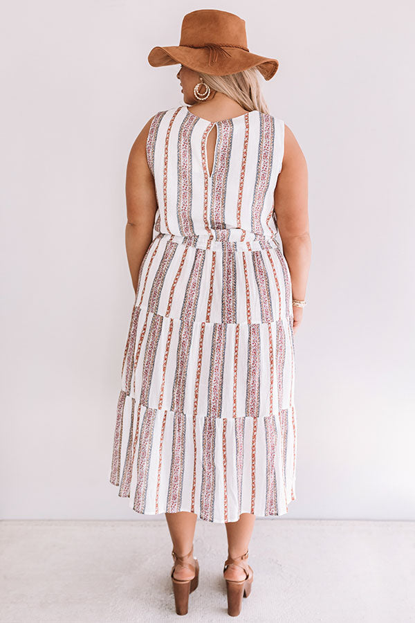 Sunset Twirls Stripe Midi in White Curves Image - 4