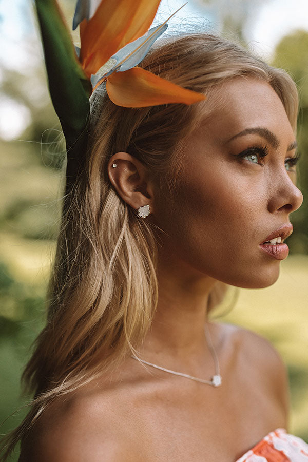 Kendra Scott Tessa Silver Stud Earrings in Iridescent Drusy