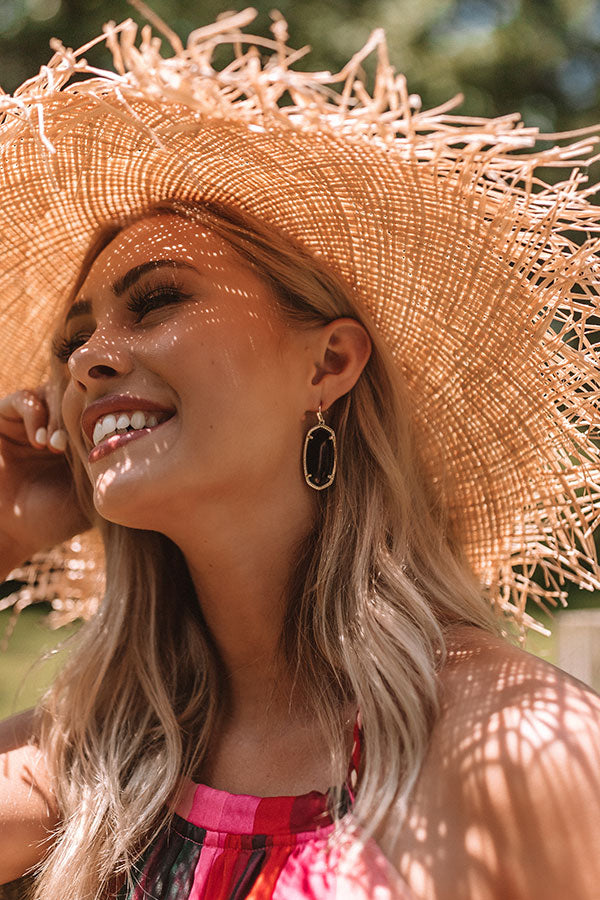 Kendra Scott Elle Gold Drop Earrings in Black Opaque Glass Image - 1