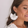 Flight To Florence Fan Earrings In Cream Image - 1