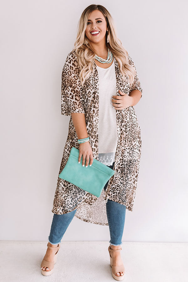 Dare To Dream Leopard Duster In Brown Curves Image - 1