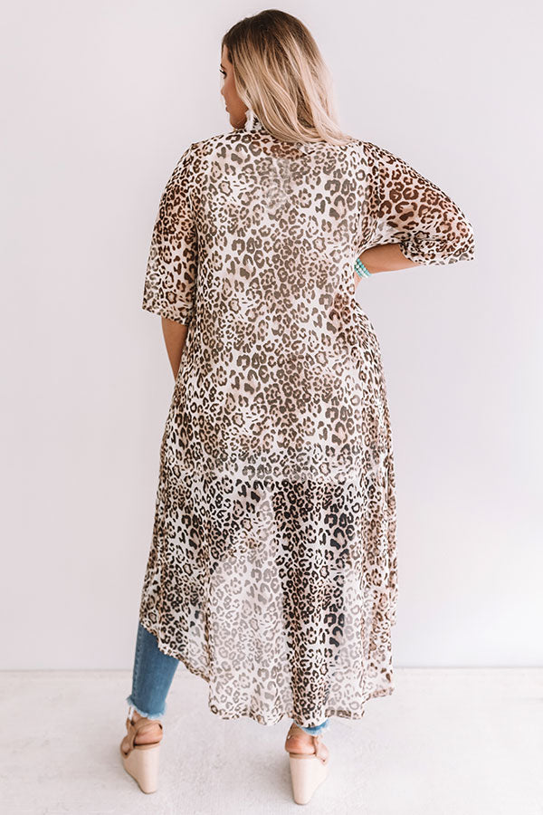 Dare To Dream Leopard Duster In Brown Curves Image - 5