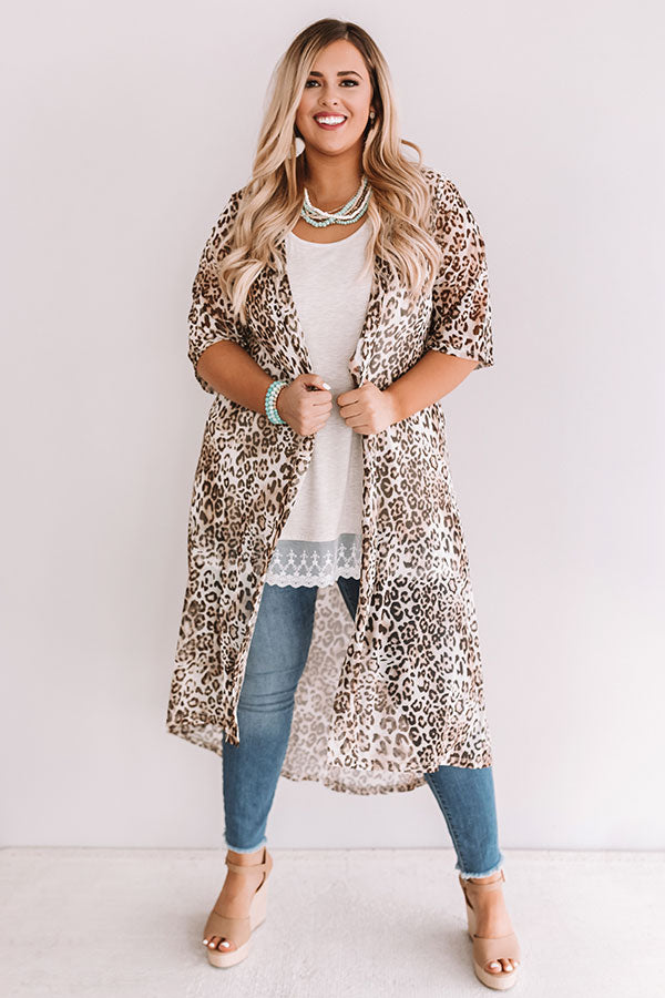 Dare To Dream Leopard Duster In Brown Curves Image - 3