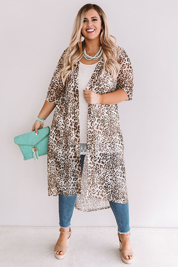 Dare To Dream Leopard Duster In Brown Curves Image - 2