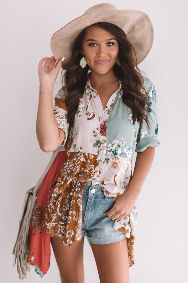 Rose Colored Kisses Floral Babydoll Top Image - 3