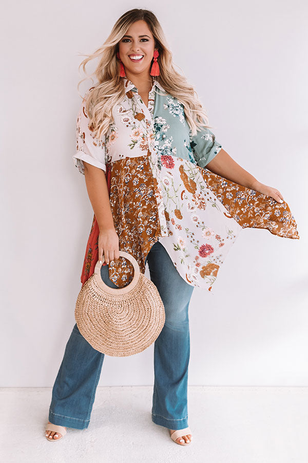 Rose Colored Kisses Floral Babydoll Top  Curves Image - 1