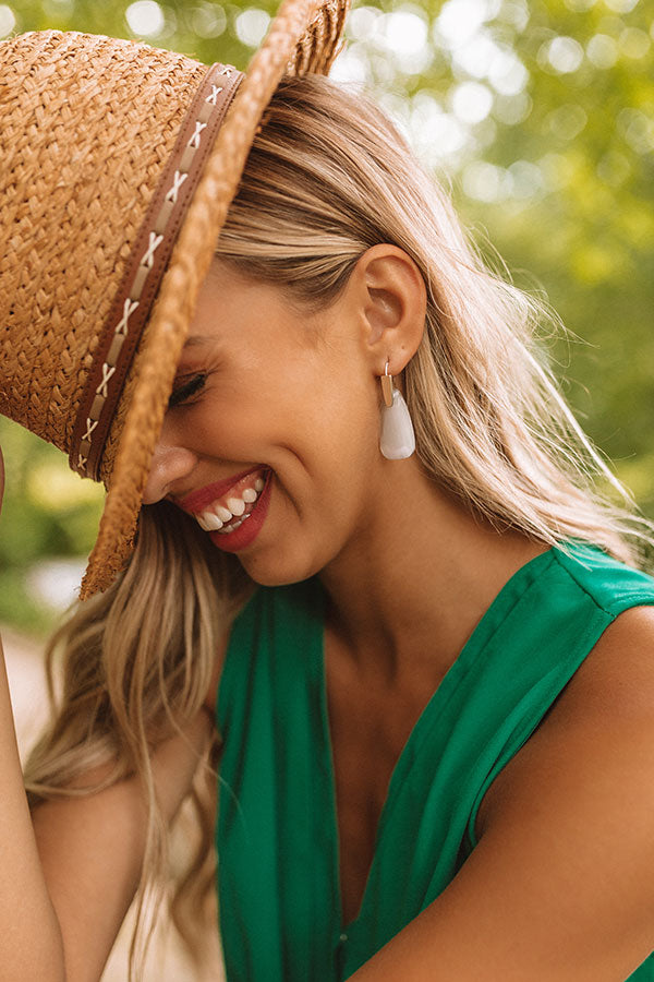 Kendra Scott Marty Silver Drop Earrings in Slate Cat's Eye Image - 1