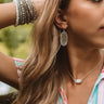 Kendra Scott Elle Silver Drop Earrings in Slate Cat's Eye Image - 1