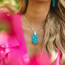 Kendra Scott Inez Gold Long Pendant Necklace in Bronze Veined Turquoise Magnesite Image - 1