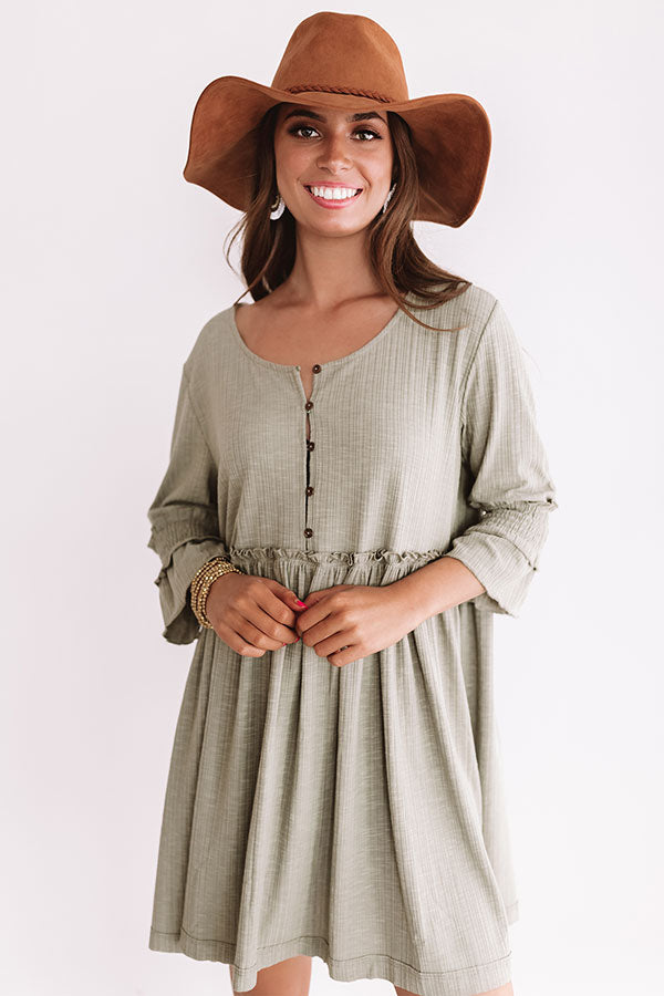 Fingers Crossed Babydoll Dress In Pear Image - 4