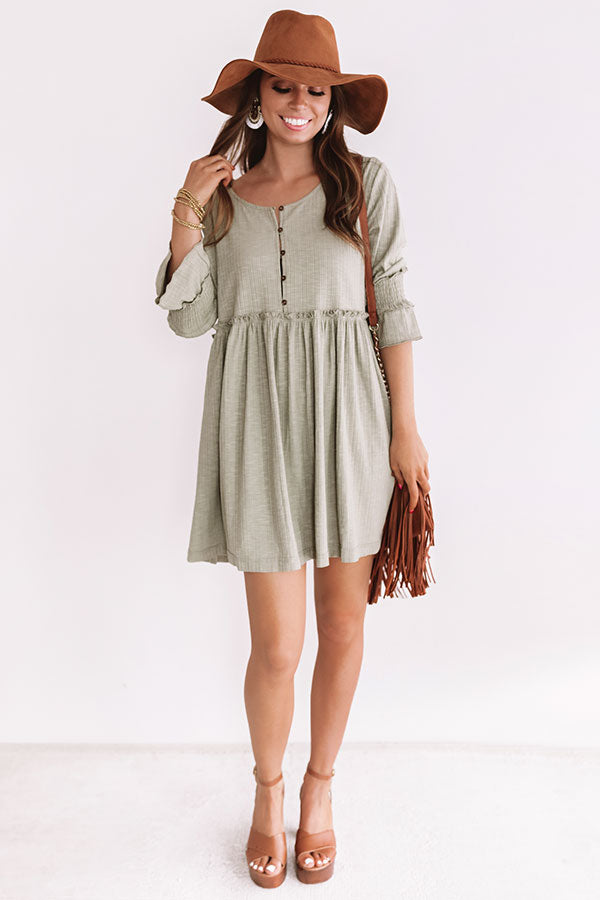 Fingers Crossed Babydoll Dress In Pear Image - 1