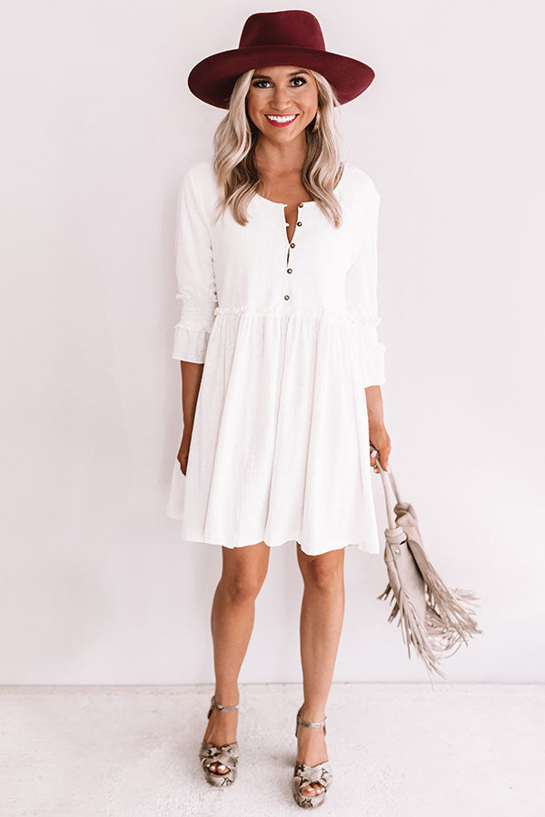 Fingers Crossed Babydoll Dress In Ivory Image - 1