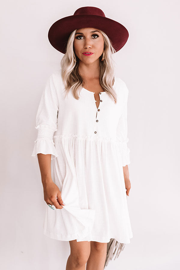 Fingers Crossed Babydoll Dress In Ivory Image - 2