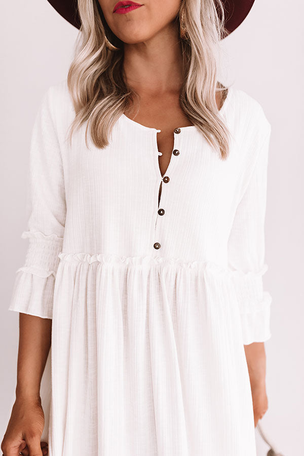 Fingers Crossed Babydoll Dress In Ivory Image - 3