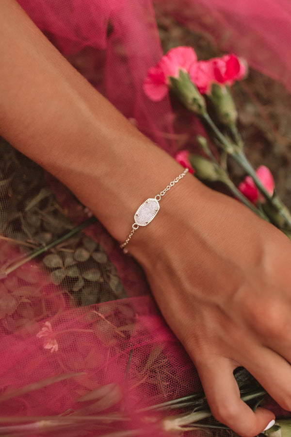 Elaina Gold Adjustable Chain Bracelet in Iridescent Drusy • Impressions