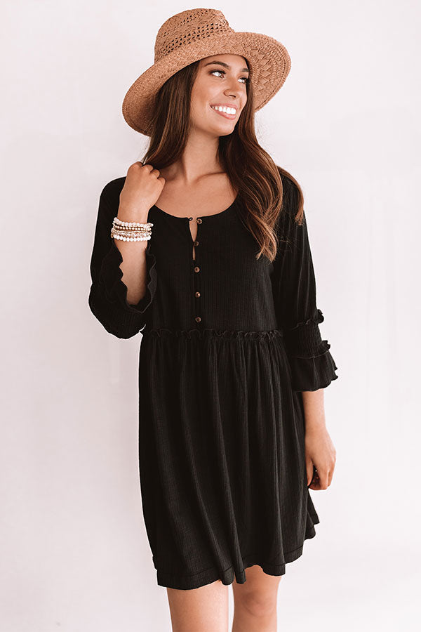 Fingers Crossed Babydoll Dress In Black Image - 3