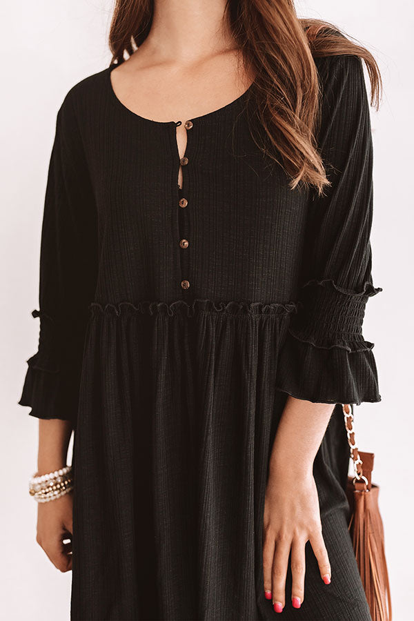 Fingers Crossed Babydoll Dress In Black Image - 4