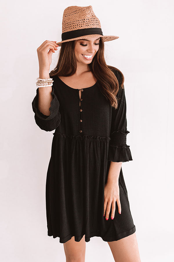 Fingers Crossed Babydoll Dress In Black Image - 1