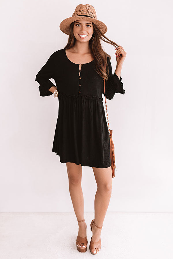 Fingers Crossed Babydoll Dress In Black Image - 2