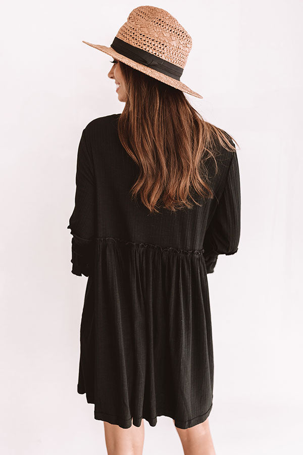 Fingers Crossed Babydoll Dress In Black Image - 5