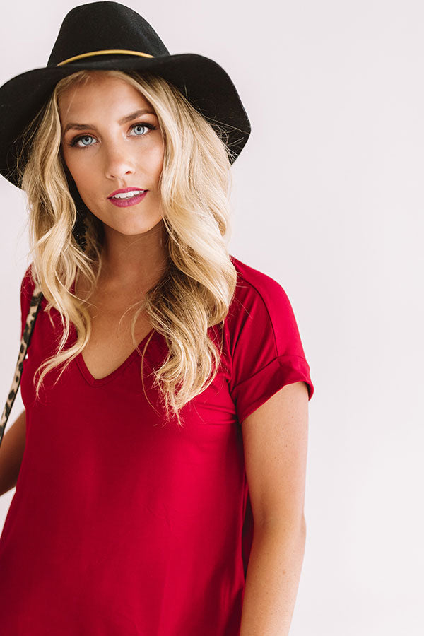 Back To Basics T-Shirt Dress In Wine Image - 3